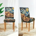 thumbnail image 3 of Yayeee 2 Pack Dining Chair Covers Stretch Parson Chairs Slipcovers Seat Protector, Starry Pizza, 3 of 6