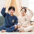 thumbnail image 4 of Conjunto de pijamas de franela para Niños y Niñas Grandes, ropa de dormir de manga larga y cálida, con bonito Animal, para Otoño e Invierno, 4 of 4