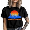 thumbnail image 3 of Camisetas informales de manga corta con silueta de la ciudad de Nueva York para hombre, camisetas gráficas, 3 of 8