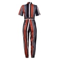 thumbnail image 6 of Baqcunre Women Short Sleeve Overalls Jumpsuit Casual Print with Belt Summer Pants,Size M,One Piece Jumpsuit,Womens Jumpsuit,Jumpsuits for Women Casual,Women's Pants,Women Clothing,Multicolor, 6 of 9