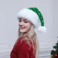thumbnail image 4 of Personalized Sequin Santa Hat for Adults, Red Glitter Christmas Party Hat, Xmas Halloween New Year Holiday Headwear, 4 of 5