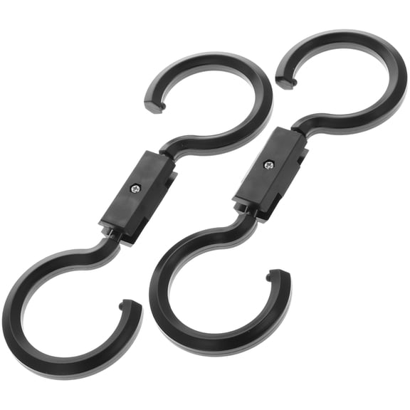 CTIRCHIU 2Pcs Car Backseat Hooks Adjustable Durable Plastic Vehicle Organizer for Hanging Bags Black