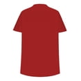 thumbnail image 4 of Holzkary Womens Summer Tops Casual Short Sleeve V Neck Shirts Business Dressy Work Blouses New Solid Color Shirt Small V Neck High End Short Sleeved T Shirt Trendy Versatile Casual Top Red L, 4 of 7
