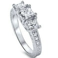 thumbnail image 4 of Pompeii 1 1/2ct Vintage Three Stone Princess Cut Diamond Engagement Ring 14K White Gold, 4 of 4