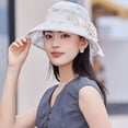 thumbnail image 3 of Hsqqdc French Style Bucket Hat with Flower Summer Bowler Elegant Church Wedding Party Cap, 3 of 7