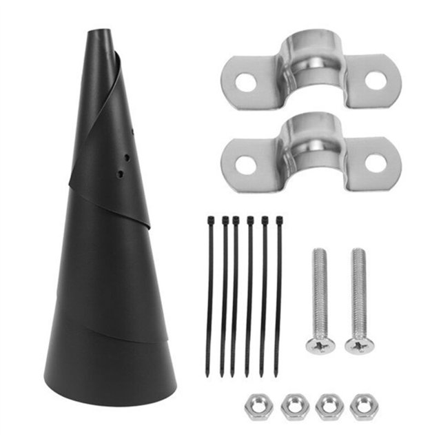 Deflector de ardillas para comedero de pájaros, máscara para cubierta de casa de pájaros montada en poste para exteriores para gancho para exteriores, 14 pulgadas