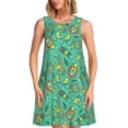 thumbnail image 1 of Balery Funny Animals in Jungle Vestidos de verano para mujer con estampado: vestido holgado sin mangas, vestido playero informal y cómodo para días calurosos., 1 of 7