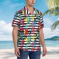 thumbnail image 3 of Fuzoiu Trendy Colorful Pineapples 1 Print Hawaiian Shirt for Men, Summer Beach Casual Short Sleeve Button Down Shirts, Men’s Beach Summer Shirts with Pocket,3X-Large, 3 of 7