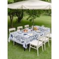 thumbnail image 4 of Outdoor Tablecloth with Umbrella Hole for Patio/Picnic/Party/Camping, Blue Tropical Plants Waterproof Table Cloth Rectangle Table Cover Washable, Summer Coastal Beach Palm Tree Plaid (60"x 120"), 4 of 8