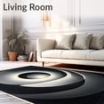 thumbnail image 2 of ODIKA 6' x 9' Machine Washable Non-Slip Area Rug, Op Art spiral High Traffic Rug, Gray, 84680, 2 of 7