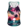thumbnail image 4 of Camiseta sin mangas de cuello redondo para hombre, sin mangas, estampada, con tirantes finos y espalda descubierta, deportiva, regular, con cuello redondo y sin mangas para hombre., 4 of 4