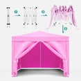 thumbnail image 2 of 10'x10' Pop Up Canopy with 4 Removable Sidewalls, Outdoor Folding Canopy with Weight Bags and Carry Bag, Gazebo Waterproof Portable Tents for Parties Beach Camping Wedding, Pink, 2 of 8