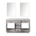 thumbnail image 5 of Abbey 60" W White Oak Double Vanity Carrara Marble Top and 55" Mirror, 5 of 6