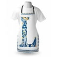 thumbnail image 3 of Letter L Apron Capital L in Traditional Portuguese Art Abstract Patterned Font Design, Unisex Kitchen Bib Apron with Adjustable Neck for Cooking Baking Gardening, Blue Yellow Orange, by Ambesonne, 3 of 3
