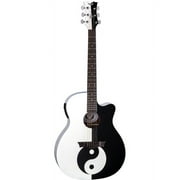 Dean 6 String Michael Schenker Performer Yin Yang Acoustic Guitar - Black/White