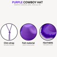 thumbnail image 4 of Set de accesorios: Sombrero vaquero morado de novedad 4E con gafas de sol, 4 of 9