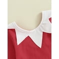 thumbnail image 6 of CIYCuIT Kids Baby Girls Christmas Dress Red Long Sleeve A-line Dress with Santa Hat Toddler Casual Cute Princess Dress for Party 6M 12M 18M 24M 3T 4T, 6 of 9