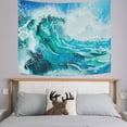 thumbnail image 2 of FREEAMG Tapestry Watercolor Japanese Blue Ocean Great Wave Tapestry Wall Hanging Decorative Wall Tapestries Wall Art Wall&nbsp;Blanket&nbsp;Bedding Tapestry for Bedroom Living Room Dorm 60"x40", 2 of 7