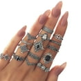 thumbnail image 1 of Anillos Midi Para Mujer, Juego De Anillos De Dedo De Aleación Retro, Anillo De Dedo Vintage Bohemio, Regalos De Joyería Bohemios Para Mujer 15 Uds. Moyic AP005476-00, 1 of 6