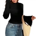 thumbnail image 1 of Camiseta de Larga Acampanada con Cuello Alto Y2K para Mujer, Camisa Ajustada con Ribete en Forma de Lechuga Negro XXL, 1 of 9