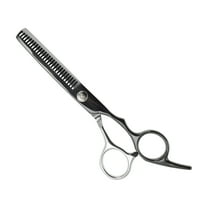 Unique Bargains 1 Pc  Electroplating Tooth Shears Hair Cutting Scissors for Hair Styling Black, Silver Tone
