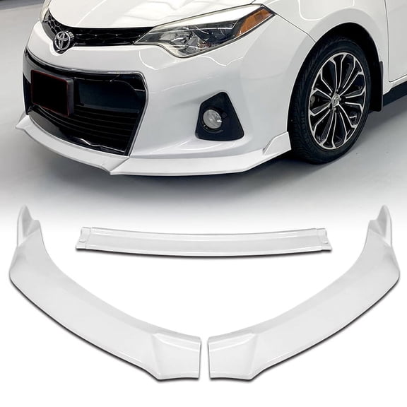 Stay Tuned Performance Front Bumper Spoiler Lip For 2014-2016 Toyota Corolla S GT-Style Painted White