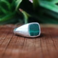 thumbnail image 3 of Green Malachite Ring, 925 Silver Ring, Men's Signet Ring, Minimalist Ring, Statement Ring, Handmade Jewelry, Boho Jewelry, Bold Stone Ring**, 3 of 6