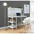 thumbnail image 3 of LumiSource Gold Metal, White PU Claire Chair - Set of 2, 3 of 13