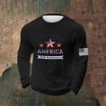 thumbnail image 2 of 250th Anniversary USA Shirt Men Waffle Long Sleeve Tops American Flag Print Crew Neck Sweatshirt Patriotic Fourth of July Outfit, 2 of 3