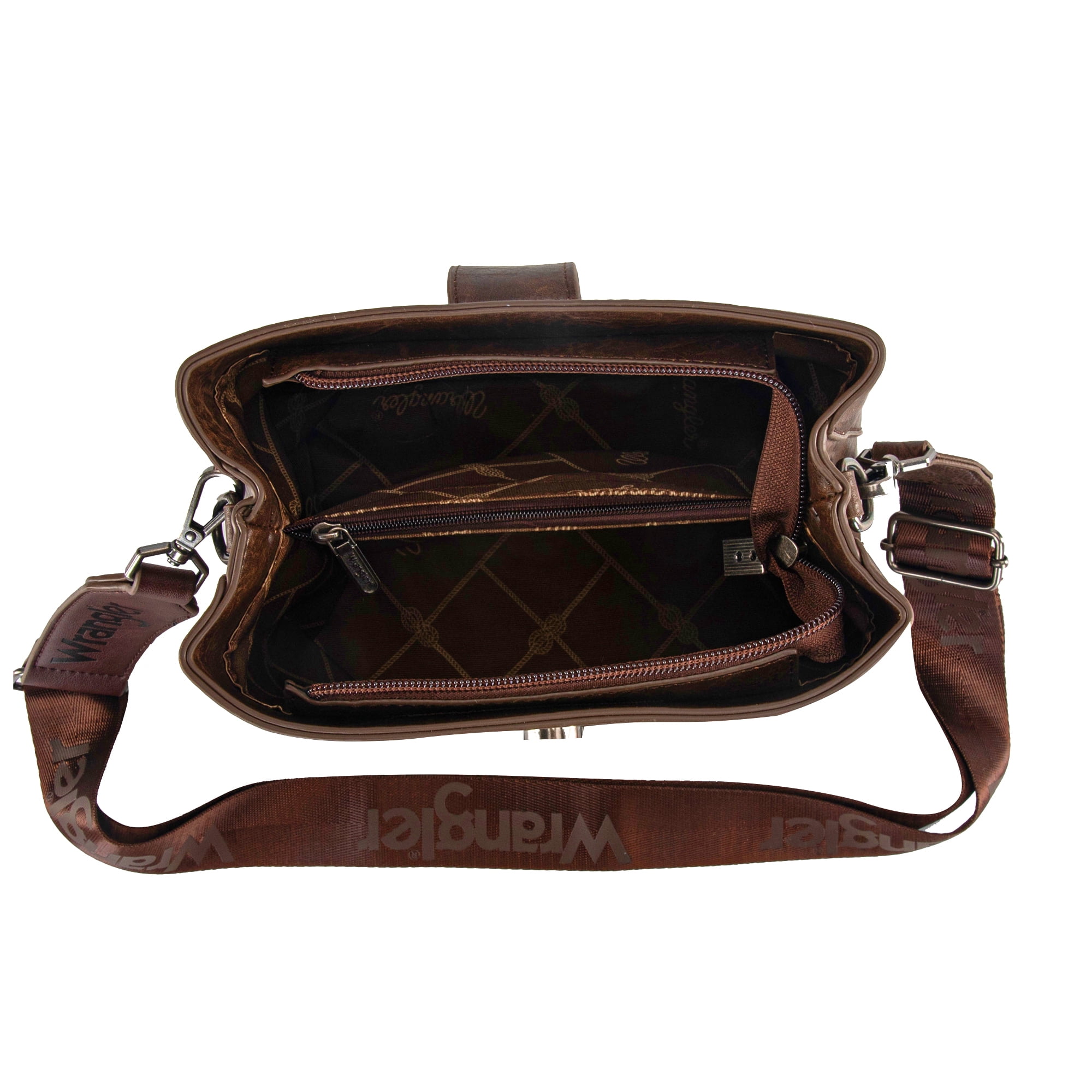 Wrangler Vintage Crossbody Purses for Women Purses and Handbags for Gift 8''H, Brown