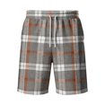thumbnail image 4 of Delconic Men Holiday Tartan Plaid Quick Dry Knee Length Casual Shorts Elastic Drawstring Waist Side Pockets Loose Fit Short Pants For Summer Beach Gym Hiking Daily Earthy Yellow S, 4 of 5