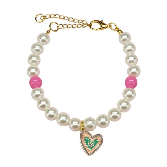 Pearl Pet Collar Necklace Set - Elegant, Adjustable & Durable - Stylish Accessory for Cats/Dogs Daily/Party Wear