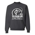 thumbnail image 1 of Wild Bobby, To Fish Or Not To Fish What A Stupid Question, Fishing, Unisex Crewneck Graphic Sweatshirt, Charcoal, 3X-Large, 1 of 4