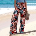 thumbnail image 2 of Wide Leg Pants Woman High Waist Independence Day Prints Loose Comfy Casual With Pockets Trousers, 2 of 9