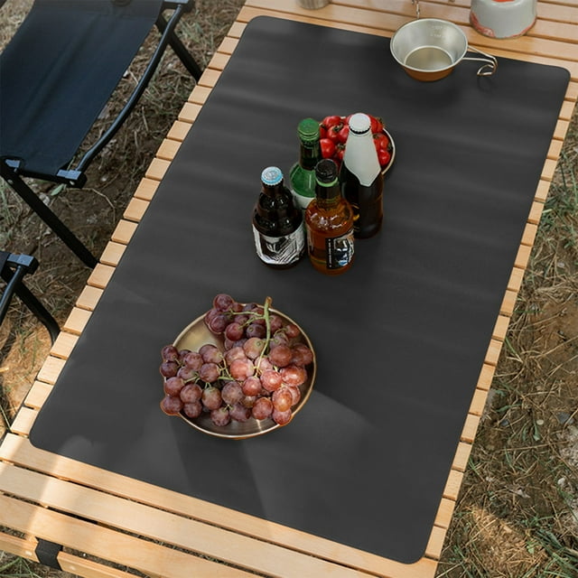 Tapis de Table de Camping en Cuir PU Imperméable et Résistant à l'Huile, Enroulable, pour Pique-Nique et Salle à Manger, Facile à Nettoyer, Portable, pour Cuisiner et Manger à l'Extérieur, Pliable