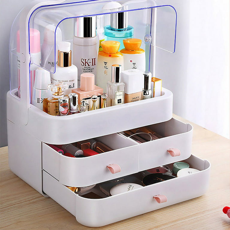 Makeup organizer for vanity Skincare Organizer for Bathroom Countertop  Vanity, Skin care product jewelry storage box.(WHITE)