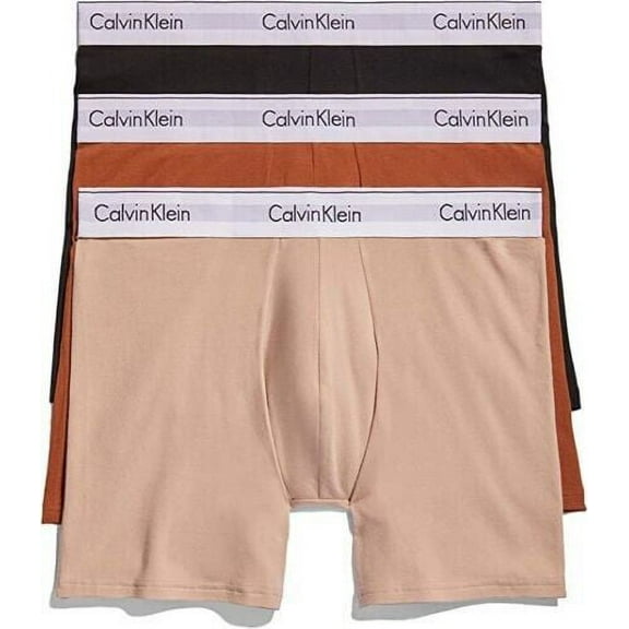 Calvin Klein Men's Modern Cotton Stretch Naturals 3-Pack Boxer Brief, Multi, Sm