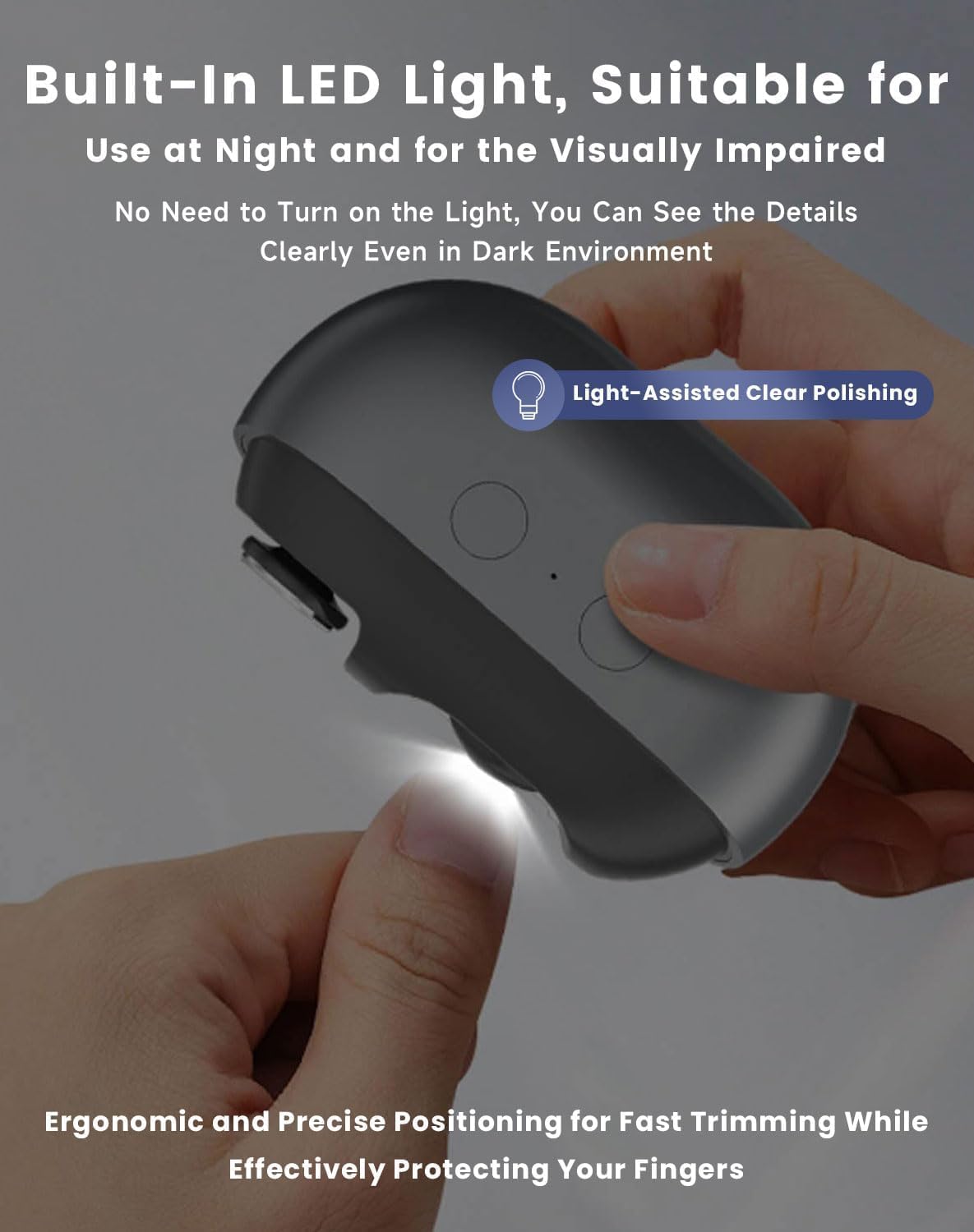EasyClip Smart Electric Nail Clipper for Seniors – Painless Automatic Toenail Trimmer with LED Light, Ideal for Thick Nails, Arthritis, and Low Vision