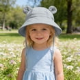 thumbnail image 2 of jobturf Cute Bucket Hats for Girls Wide Brim UV Protection Sun Hat Adjustable Chin Strap Cotton Summer Hats Beach Essentials Size&nbsp;1-3 Years, 2 of 9