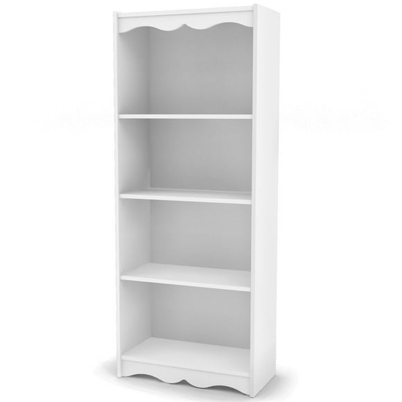 Corliving Hawthorn Bibliothèque à 4 Tablettes en Bois d'Ingénierie de 60 Pouces de Hauteur, Blanc Givre