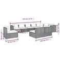 thumbnail image 3 of vidaXL 10 Piece Garden Lounge Set with Cushions Poly Rattan Black, 3 of 4
