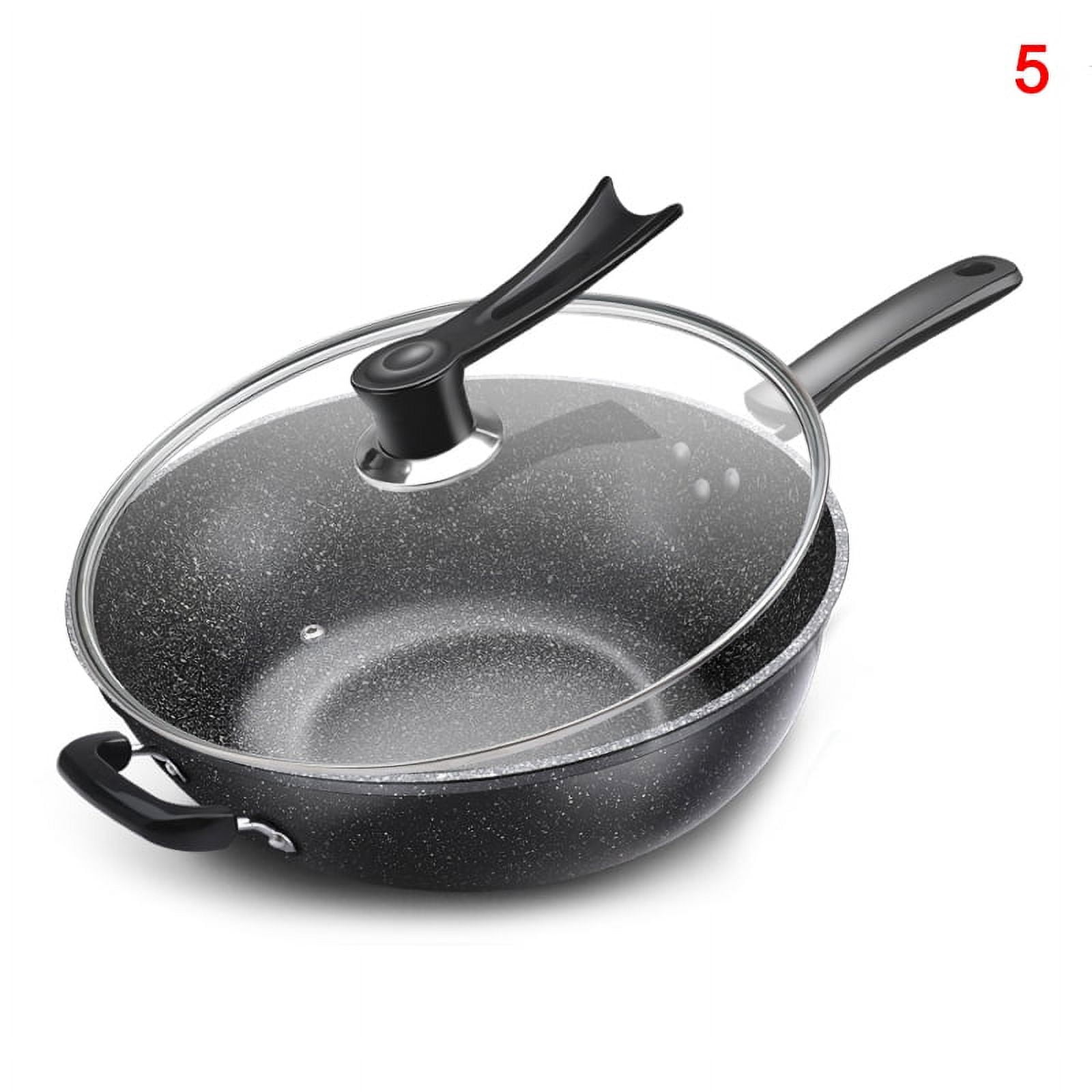 Frying Pan with Lid Non-Stick Granite Small Frying Pan Wok Multifunctional  Easy to Clean for Kitchen 1 
