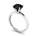 thumbnail image 2 of Solitaire Engagement Ring for Women - 1.5ct Natural Onyx in 18K White Gold Promise Ring, 2 of 6