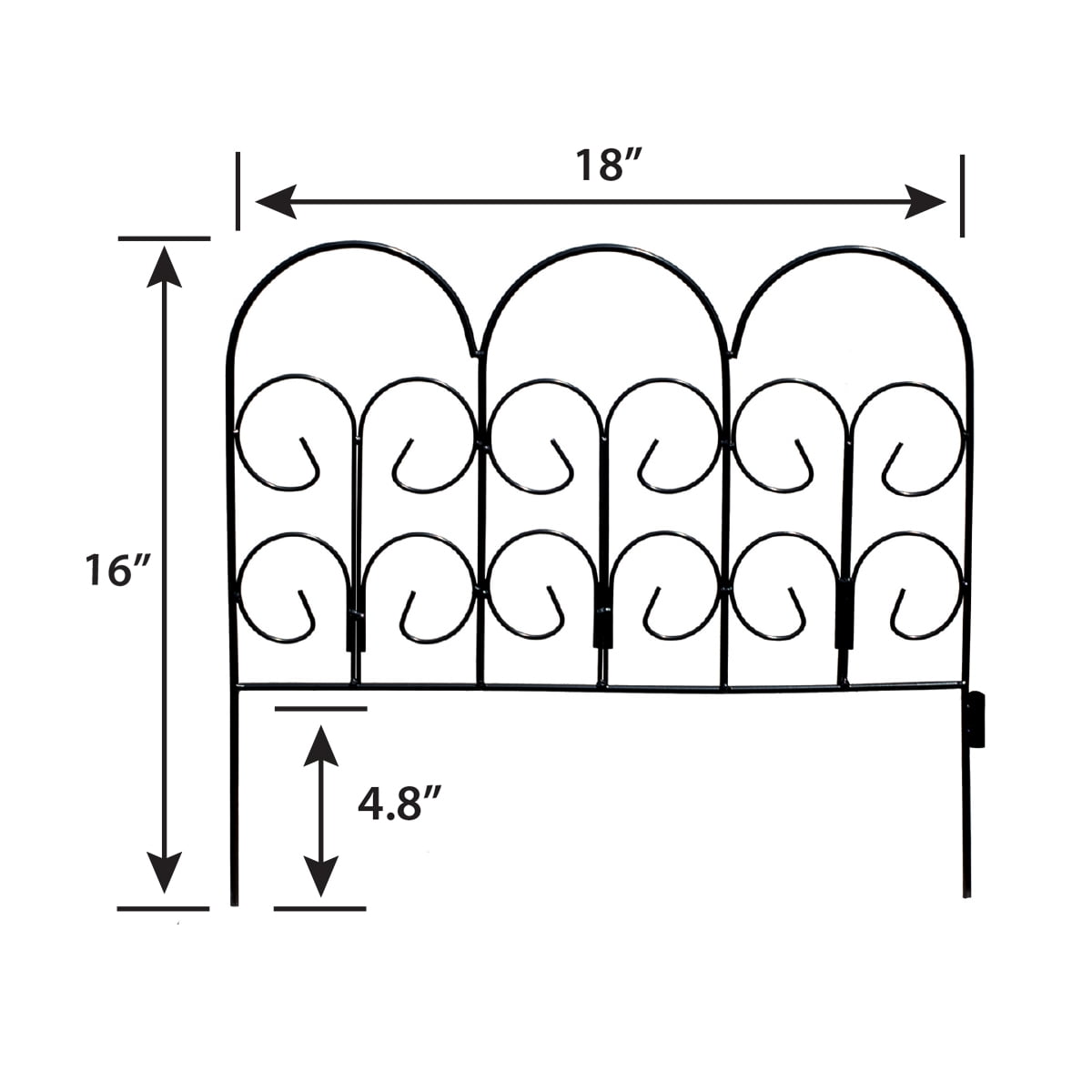 Expert Gardener Iris Black Powder Coated Steel Garden Border 16 inches H x 18 inches W