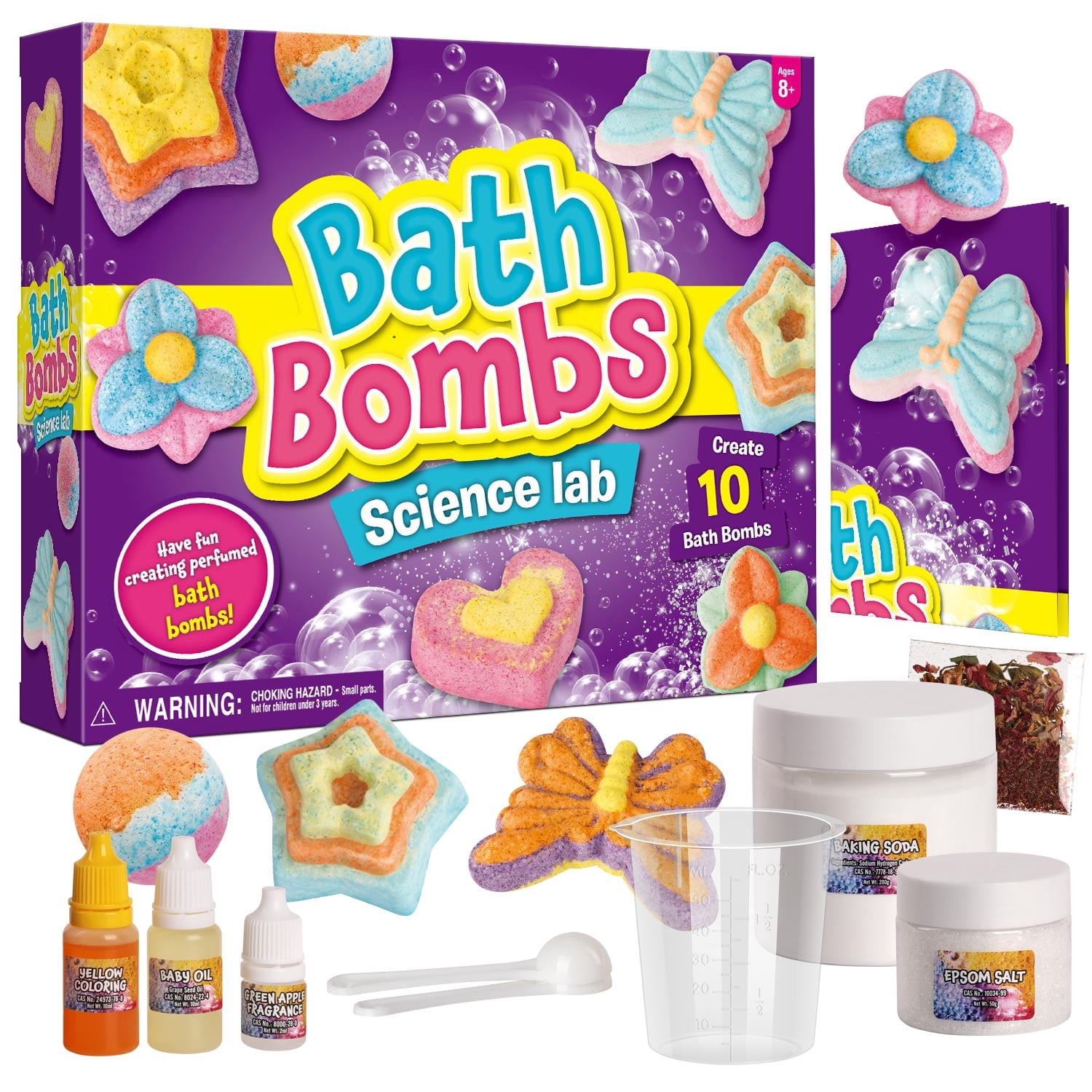 Piano Potato Bath Bomb Making Kit for Kids - 3D Nature STEM Science Lab with Dried Rose Petals & Essential Oils, Makes 10 Luxury Fizzy Spa Bombs, Creative Arts and Crafts Gift for Girls Ages 8-12