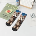 thumbnail image 7 of Pofeuu Blue Sky Cute Wolf Print 30cm Socks, Adult Running Hiking Socks for Youth and Adult, 7 of 7
