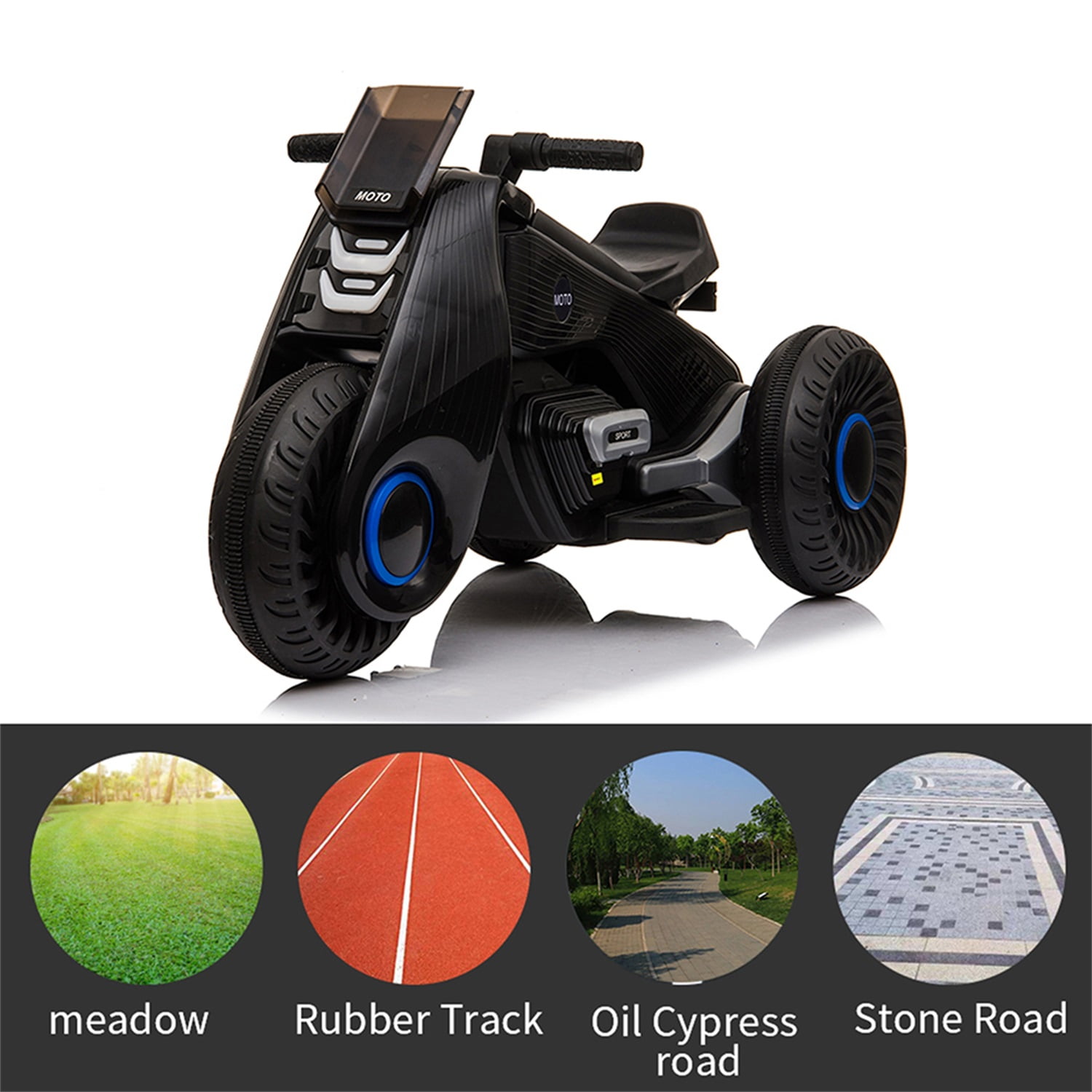 CIPACHO Kids Ride on Motorcycle, 6 V Battery Powered 3 Wheels Motorcycle Toy for Children Boys & Girls, Electric Ride on Motorcycle, Black