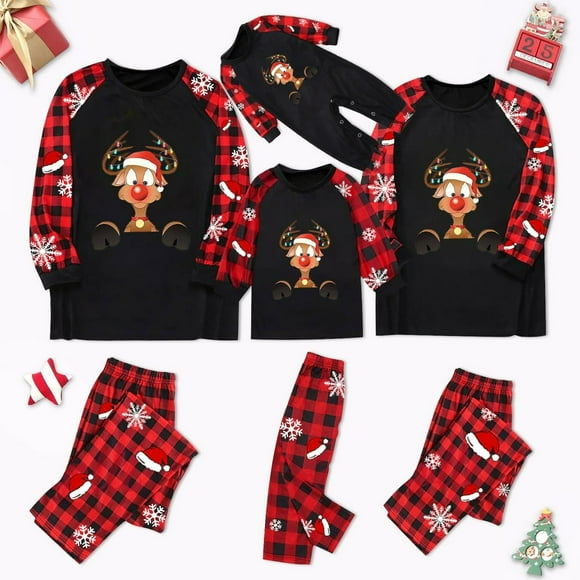 2023 Pajama Christmas Pajamas For Family Plaid Men Velvet Christmas Matching Pajamas