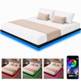 thumbnail image 1 of Base Cama King Flotante Reforzada 1000kg Led 202x192x20cm Houzer, 1 of 11