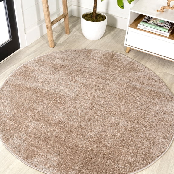 JONATHAN Y SUPERSOFT 4' Round Area Rug, Haze - Beige, SEU100G-4R